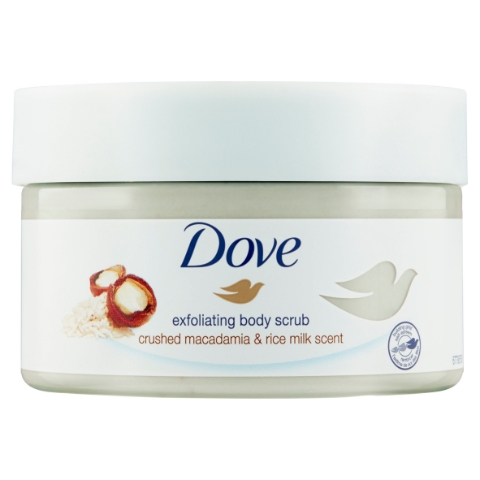 Dove Crushed Macadamia & Rice Milk Scent exfoliační peeling 225ml
