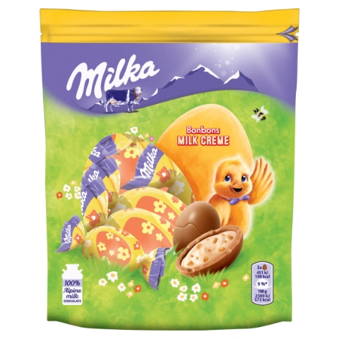 Milka vajíčka, mléčná čokoláda s mléčnou náplní 86g