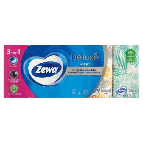 Zewa Deluxe Design papírové kapesníčky 3 vrstvé 10 x 10 ks