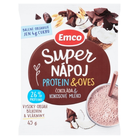 Emco Super nápoj protein & oves s čokoládou 45g