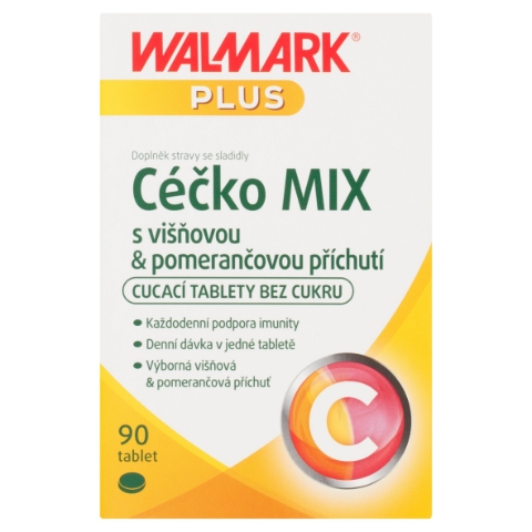 Walmark Plus Céčko mix s višňovou & pomerančovou příchutí 90 tablet 27,9g
