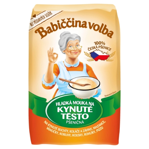 Babiččina Volba Hladká mouka na kynuté těsto pšeničná 1kg