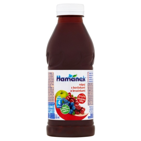 Hamánek Nápoj s borůvkami a brusinkami 500ml