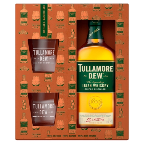 Tullamore D.E.W. Irish whiskey 700ml + 2 sklenice