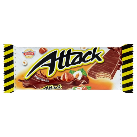 Sedita Attack Oplatky s krémovou náplní s lískovými ořechy v mléčno-kakaové polevě 30g