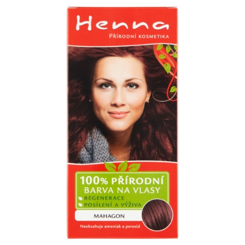 Henna 100% přírodní barva na vlasy mahagon 33g
