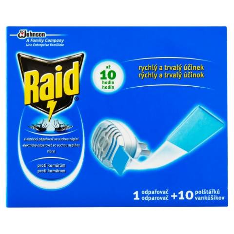 Raid Floral elektrický odpařovač se suchou náplní + polštářky 10 x 0,635g 