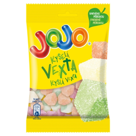 JOJO Vexta kyselá, želé bonbóny s ovocnými příchutěmi 80g