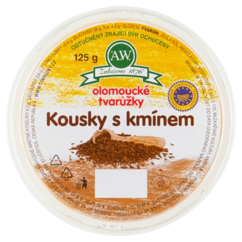 A.W. Olomoucké tvarůžky kousky s kmínem 6 x 125g