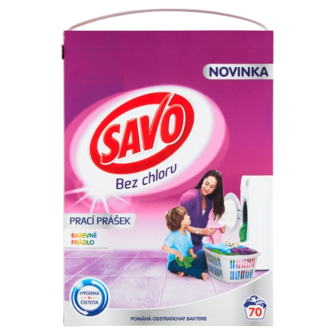 Savo Bez chlóru Color prací prášek na barevné prádlo 70 praní