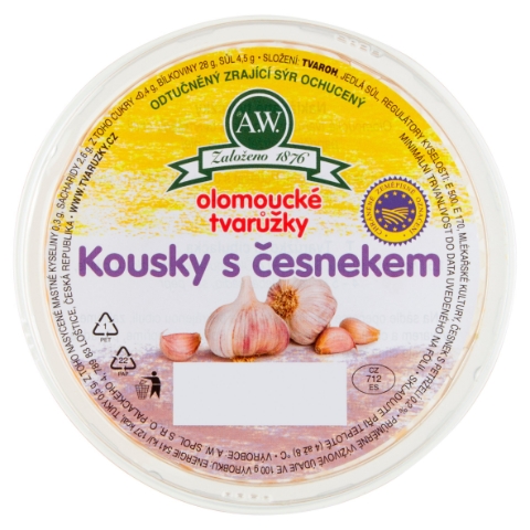 A.W. Olomoucké tvarůžky kousky s česnekem 125g