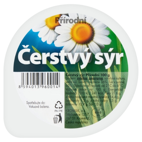 Přírodní čerstvý sýr 100g