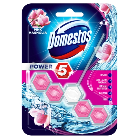Domestos Power 5 Pink Magnolia WC blok 55g
