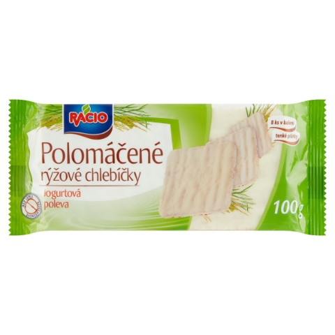 Racio Polomáčené rýžové chlebíčky jogurtová poleva 100g