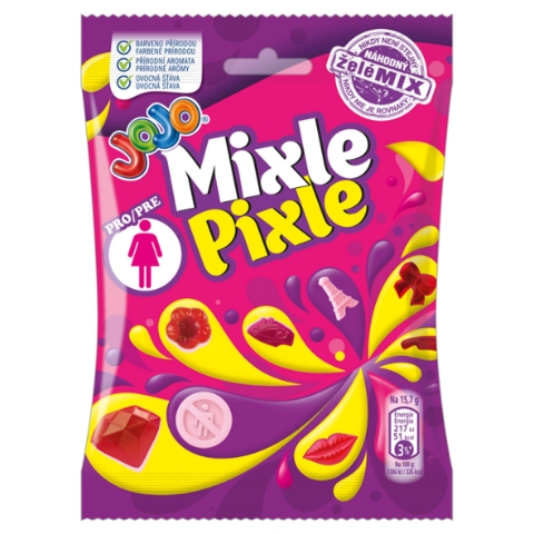 JOJO Mixle Pixle Pro Holky želé bonbóny s ovocnými příchutěmi 80g