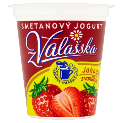 Mlékárna Valašské Meziříčí Smetanový jogurt z Valašska jahoda s vanilkou 150g
