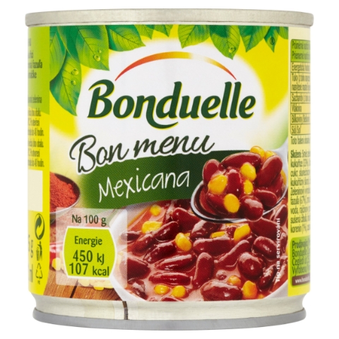 Bonduelle Bon menu Mexicana červené fazole s kukuřicí v chilli omáčce 215g