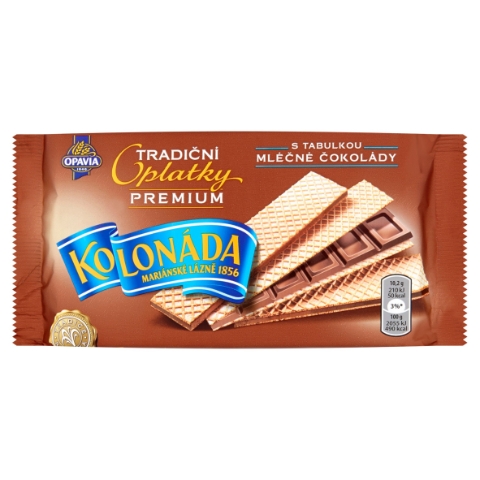 Opavia Kolonáda oplatky s tabulkou mléčné čokolády Premium 92g