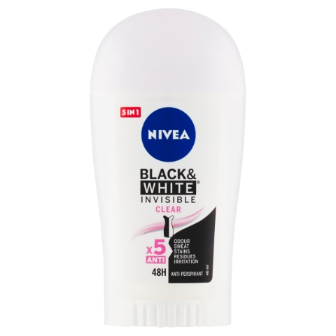 Nivea Black & White Invisible Clear Tuhý antiperspirant 40ml