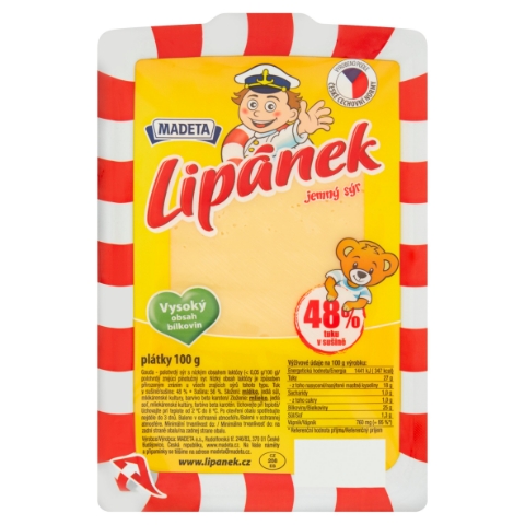Madeta Lipánek Jemný sýr plátky 100g