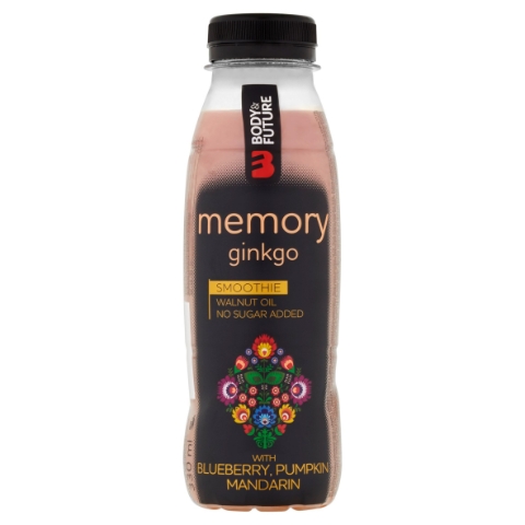 Body&Future Memory Smoothie pro zlepšení paměti - ginko, borůvka, dýně, mandarinka 330ml