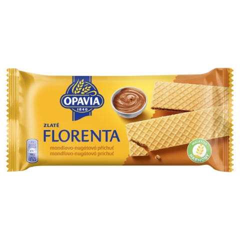 Opavia Zlaté Florenta oplatky mandlovo-nugátová náplň 112g