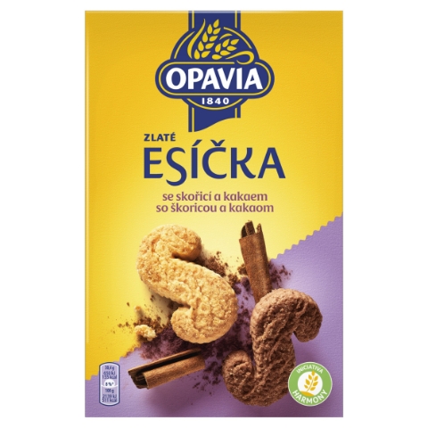 Opavia Zlaté Esíčka sušenky se skořicí a kakaem 220g