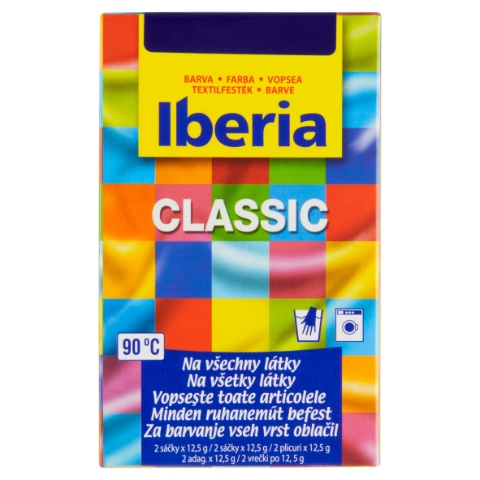 Iberia Classic barva na všechny látky tmavě modrá 2 x 12,5g