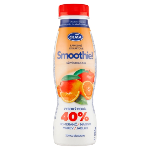 Olma Lahodné jogurtové Smoothie! pomeranč mango mrkev jablko 320g
