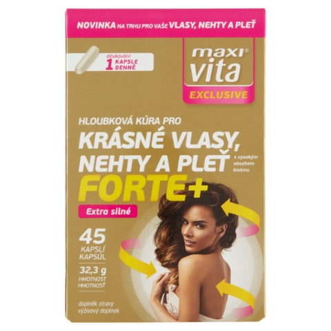 Maxi Vita Exclusive Hloubková kůra pro krásné vlasy, nehty a pleť Forte+ 45 kapslí 32,3g
