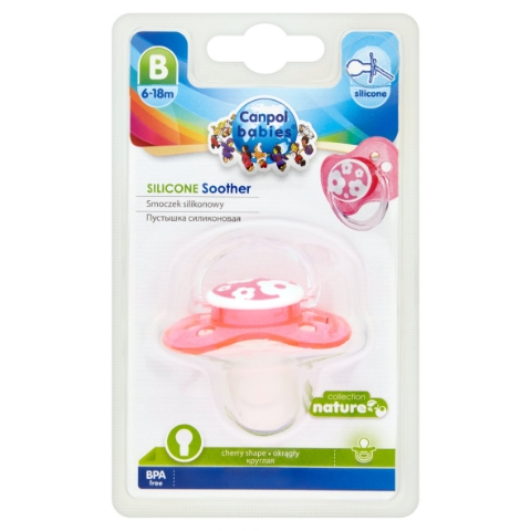 Canpol Babies Šidítko silikonové, třešinka B 6-18m