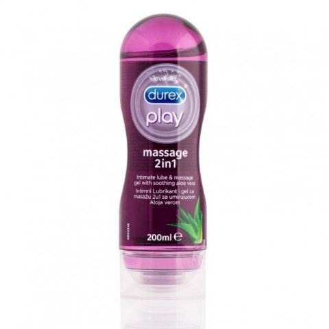 Durex Play Massage 2in1 Aloe Vera 200 ml, lubrikant a masážní gel na vodní bázi