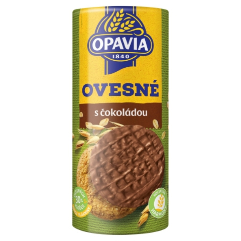 Opavia Zlaté Ovesné sušenky máčené v čokoládě 244g