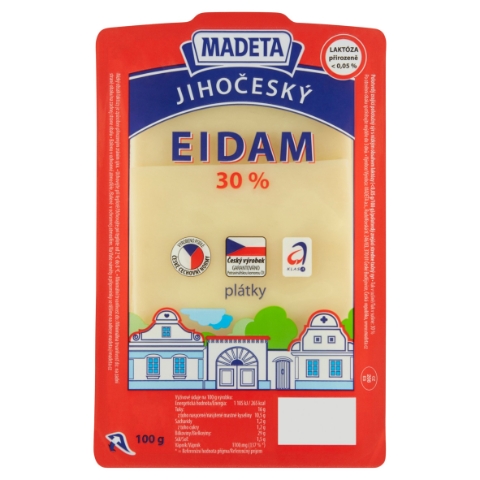 Madeta Jihočeský eidam 30% plátky 100g