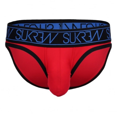 Slipy Sukrew Garrison Brief L, pánské červeno-černo-modré slipy
