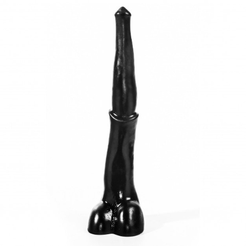 Animals Toro Bravo, černé vinylové dildo – býk 37,5 x 2,2–5,5 cm