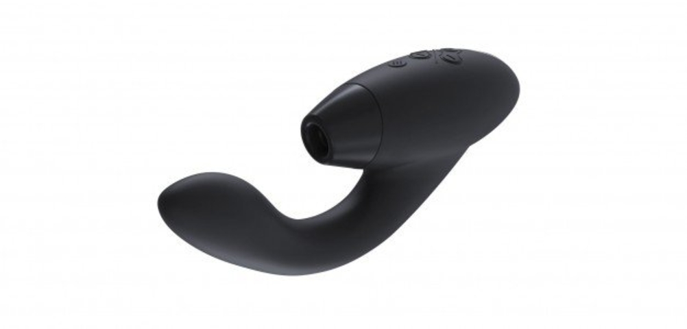 Luxusní vibrátor s podtlakovou stimulací Womanizer Duo Black, vibrátor na bod G se stimulátorem klitorisu