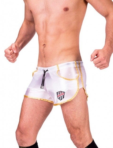 Šortky Barcode Berlin Shiny Short Dean bílo-zlaté M, pánské šortky