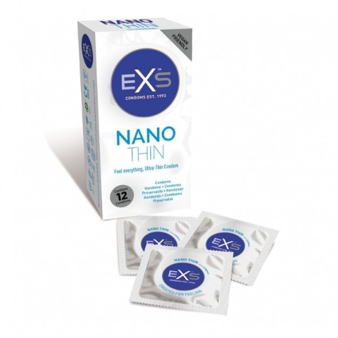 EXS Nano Thin Condoms 12 ks, ultra tenké veganské kondomy