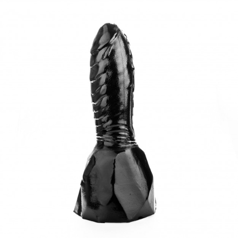 Dark Crystal DC62, černé vinylové dildo 28,5 x 5,9–7,2 cm