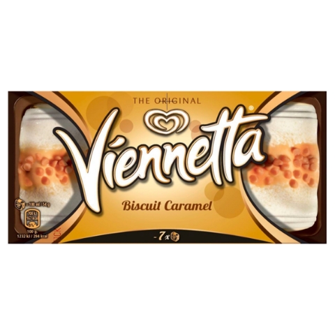 Viennetta Biscuit Caramel mražený krém s karamelovou a vanilkovou příchutí 650ml