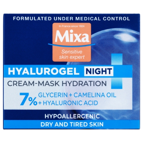 Mixa Hyalurogel Night intenzivní noční hydratační krém, 50 ml