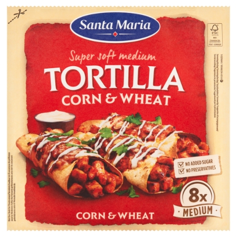 Santa Maria Pšenično-kukuřičná tortilla 8 ks 336g