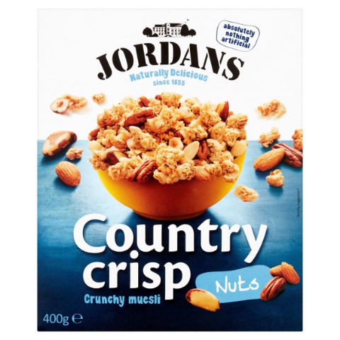 Jordans Country Crisp celozrnné obilné lupínky s ořechy 400g