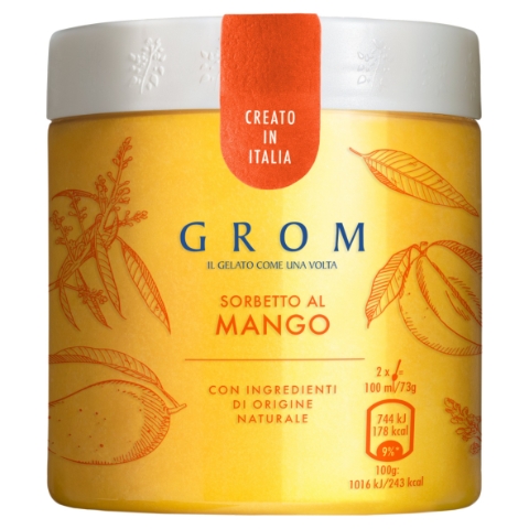 Grom Mango italská zmrzlina v kelímku 460ml