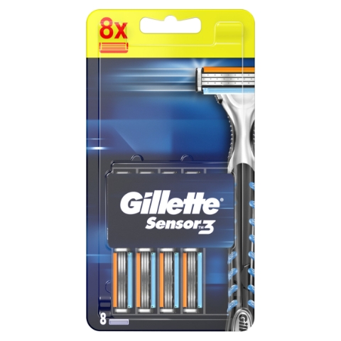 Gillette Sensor3 Holicí Hlavice, Náhradní Holicí Hlavice 8 ks