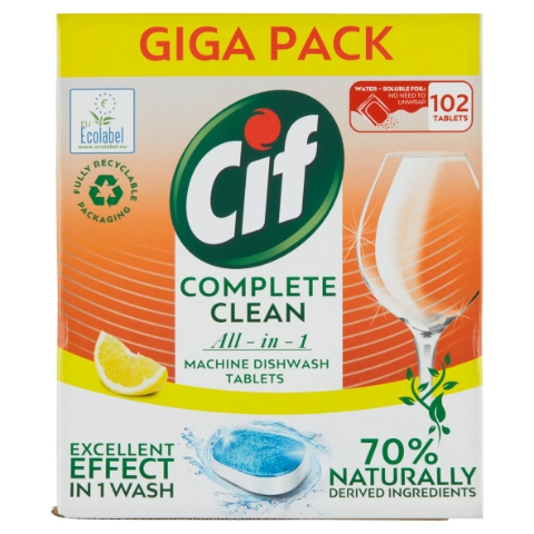 Cif All in 1 Lemon Tablety do myčky nádobí 102 ks