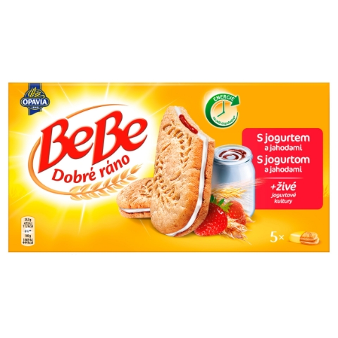 Opavia BeBe Dobré Ráno sušenky s jogurtem a jahodami 253g