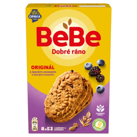 Opavia BeBe Dobré Ráno cereální sušenky s lesním ovocem 8 x 50g (400g)