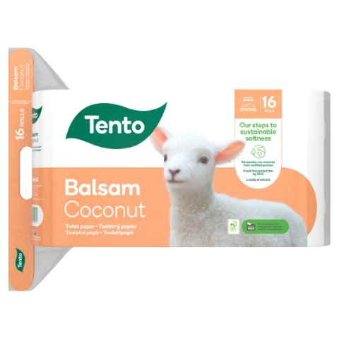 Tento Balsam Coconut toaletní papír 3 vrstvy 16 rolí